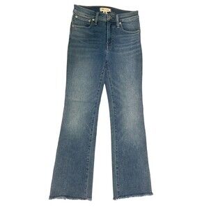 Madewell Jeans Womens 26 Blue Cali Demi Boot Raw Hem Cropped Stretch Denim Pants